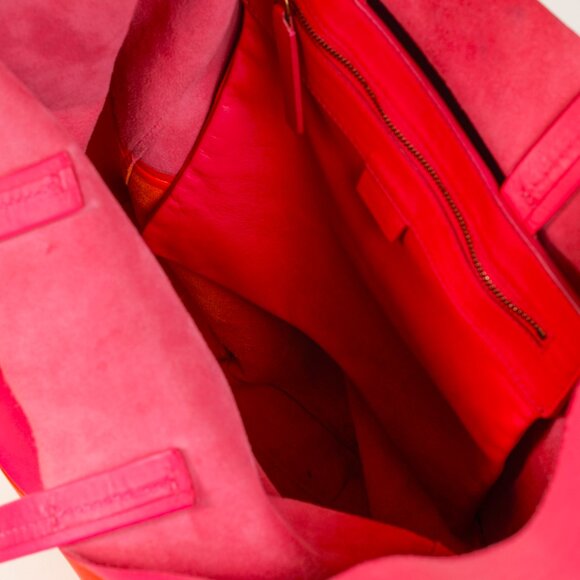 Celine 2011 Lambskin Vertical Bi-Color Cabas Hibiscus Tote Bag - Picture 11 of 13